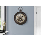 Monarch Specialties - Horloge - 18 po Rond - Horloge Murale - Brun Antique - Traditionnel-Cette horloge analogique à affichage numérique, facile à lire, est dotée d'un mouvement à quartz moderne pour une mesure précise de l'heure