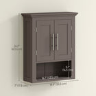 kleankin - Armoire murale de salle de bain avec étagère - brun-Fabriqué en MDF pour une construction stable