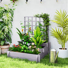 Outsunny - jardinière surélevée à 3 niveaux avec treillis pour plantes grimpantes - gris-3 jardinières pour diverses plantes, légumes et plus encore
