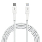 AXS - PROCharge Premium USB-C vers Lightning Câble tressé (1,2M) - Blanc/Gris-Fabriqué à partir de matériaux recyclés