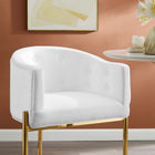 Modway - Savour Touffe Performance Velvet Tabouret de bar - Blanc-Base en acier inoxydable doré