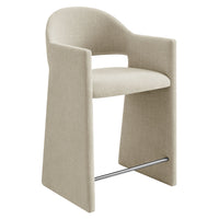 Modway - Talia 37 pouces Tissu rembourré Tabouret de comptoir - Lin-Tissu rembourré