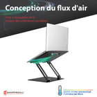 ShoppingAll - Support réglable pour ordinateur portable - Noir - Paquet de 4-Convient aux ordinateurs portables jusqu'à 17 po