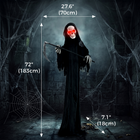 HOMCOM - Faucheuse animée grandeur nature 6 pi avec activation sonore tactile - noir-Activation par le son, le toucher ou la vibration pour une interaction facile avec les invités 