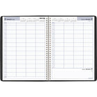 AT-A-GLANCE - Cahier de rendez-vous quotidien pour groupe de quatre personnes 2026 - 11 po H x 7 7/8 po l - noir - anglais-Un jour de semaine par page