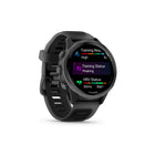 Garmin - Forerunner 570 - 42 mm, aluminium gris ardoise avec bracelet noir translucide/noir-HAUT-PARLEUR ET MICRO INTÉGRÉS : Passez et recevez des appels depuis votre montre lorsqu'elle est jumelée à votre smartphone. Contrôlez les fonctions de votre montre par commande vocale ou utilisez l'assistant vocal de votre smartphone pour répondre à vos SMS et bien plus encore.