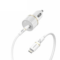 Otterbox - Chargeur de Voiture à Charge Rapide USB-C avec Câble Lightning - 3,3 pi - Blanc-Le kit pratique comprend un chargeur de voiture à charge rapide et un câble de charge rapide