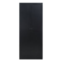 Manhattan Comfort - Cornelia 29,61 po Armoire de Rangement Moderne à 4 Étagères - Noir-Armoire moderne autoportante avec 4 grandes étagères pour chambre et rangement