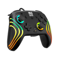 Turtle Beach - Manette de gaming RGB filaire Afterglow Wave pour Nintendo Switch 2 - Noir-Huit zones RGB avec quatre modes prédéfinis pour des combinaisons d'éclairage dynamiques  