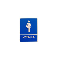 Futech - Panneau de toilettes bleu Femme avec braille-Code braille disponible