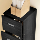 HOMCOM - Classeur à 4 tiroirs pour documents Letter/A4 avec verrouillage - noir-Finition effet bois et poignées argentées pour un look contemporain 
