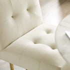 Modway - Privy Acier inoxydable doré Performance Velvet Tabouret de bar - Ivoire d’or-Base géométrique en acier inoxydable doré