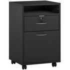 HOMCOM - Classeur mobile vertical 24 po avec tiroir verrouillable - noir-Un grand espace de rangement avec étagère ouverte, tiroir et grande armoire est utilisé pour les dossiers et autres documents importants 