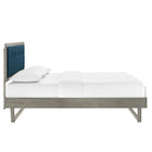 Modway - Willow Bois Lit à plateforme queen avec cadre angulaire, Gray Azure-Construction en bois, MDF et placage