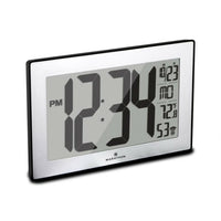 Marathon Watch - Horloge murale atomique avec support et 8 fuseaux horaires - Réglage automatique - Noir/Acier inoxydable-Grand Affichage: Affichage facile à lire de 4?
