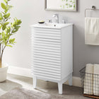 Modway - Render 18" Armoire à coiffeuse de salle de bain - Blanc blanc-Porte à fermeture douce
