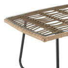 Manhattan Comfort - Ensemble de conversation moderne Antibes pour patio, 4 personnes, avec table basse - beige et crème - ensemble de 4-10