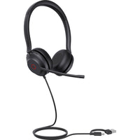 Yealink - Casque filaire UH35 Dual UC USB-C/USB-A - UC-Le système à double microphone, amélioré par la technologie Acoustic Shield