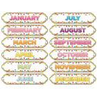 Ashley Productions - ASH19008-6 Économiseurs de temps et étiquettes magnétiques découpées - Mois de l'année Confetti - 12 par paquet - 6 paquets-Utilisez pour suivre le travail, les noms, les affectations, les emplois, les objectifs, les anniversaires, les dates spéciales, les notes et plus encore.