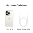 Apple - iPhone 15 Pro 6,1 po ecran Liquid Retina, 512 Go, Titane blanc, Bell et Virgin Plus-Garantie limitée d'un an du fabricant