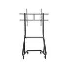Amer Mounts - Meuble TV avec roulettes pour écran de 60 à 105 po - Noir mat-Trou de verrouillage antivol : Conçu pour améliorer la sécurité en empêchant tout retrait non autorisé (compatible avec un cadenas externe, non inclus)