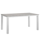 Modway - Maine 63 po Terrasse extérieure Table à manger, Blanc gris clair-Table à manger extérieure moderne