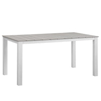 Modway - Maine 63 po Terrasse extérieure Table à manger, Blanc gris clair-Table à manger extérieure moderne