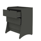 Manhattan Comfort - Coney commode moderne mi-siècle 27,55" gris-Panneaux latéraux continus uniques pour créer des pieds courbés