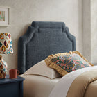 Modway - Magnolia Tissu rembourré Tête de lit - Bleu ardoise-Silhouette festonnée