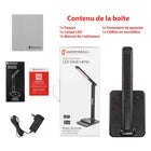 ShoppingAll - Lampe de Bureau LED Multi-Fonctionnelle avec Chargeur Sans Fil Qi - Noir-Port USB 2.1A intégré