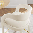 Modway - Pinnacle Performance Velvet Tabouret de bar - Or ivoire - Ensemble de 2-Épingles de pied non marquées