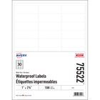 Avery - Étiquettes Imperméables - 1 po x 2.575 po - Paquet de 1500-Blanc