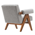 Modway - Lyra Tissu Boucle Fauteuil - Gris clair-Pieds non marqués