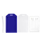 Beslayn - Étiquettes de bagages lourdes avec boucles en plastique - Couverture de fenêtre et inserts inclus - Bleu royal - Pack de 10-Tient votre carte de visite ou l'insert inclus
