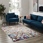 Modway - Lavendula Mosaïque triangulaire Tapis de 5 pi l x 8 pi L - Multicolore-Tissage serré à poil bas