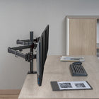 AnthroDesk - Support triple moniteur robuste pour moniteurs jusqu'à 27"-Construction en acier solide : la conception solide permet de supporter trois moniteurs jusqu'à 19 lb chacun