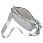 Nicci - Sac à bandoulière pour femme avec poche avant zippée - Gris clair-Poche intérieure zippée et poche pour téléphone portable