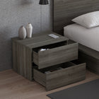 Nexera - Table de nuit à 2 tiroirs James, Chêne Gris-Look et design scandinave