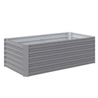Outsunny - jardinière surélevée galvanisée - gris clair-Conception extra profonde de 22,6 po (57,5 cm) adaptée aux plantes à racines profondes
