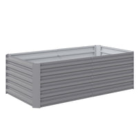 Outsunny - jardinière surélevée galvanisée - gris clair-Conception extra profonde de 22,6 po (57,5 cm) adaptée aux plantes à racines profondes
