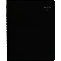 AT-A-GLANCE - Cahier de rendez-vous quotidien pour groupe de quatre personnes 2026 - 11 po H x 7 7/8 po l - noir - anglais-12 mois : janvier 2026 à décembre 2026