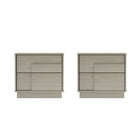 Manhattan Comfort - Ensemble de 2 tables de nuit modernes Horizon 21,7" - Chêne blanchi-Table de nuit moderne pour chambre et salon lot de 2