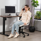 HOMCOM - Chaise d’ordinateur pivotante à 360-degrés sans accoudoirs - blanc crème-Couleur : Blanc crème