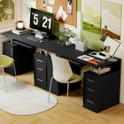 HOMCOM - Bureau d'ordinateur avec plateau à clavier et tiroirs de rangement - 47,2 po L x 21,7 po l x 29,5 po H - noir-Assemblage requis 