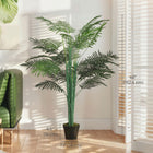 Outsunny - Palmier tropical artificiel 5 pi avec feuilles réalistes - vert - lot de 2-Un pot de pépinière stable offre une base solide 