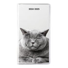 Blueline - 2024-2025 Agenda de poche mensuel - 6 1/2 po x 3 1/2 po - Collection Animaux assortie - Bilingue-Calendrier de référence du mois passé et du suivant sur chaque page double