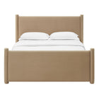 Modway - Rael Performance Velvet Lit plateforme Queen, Taupe-Capacité de poids : 800 lb.