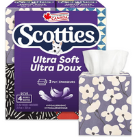 Scotties - Ultra doux, mouchoirs à 3 épaisseurs de qualité supérieure - Paquet de 4-Mouchoirs à 3 plis: Conçus pour la douceur et l'absorption, ces mouchoirs sont parfaits pour ceux qui accordent de l'importance au confort