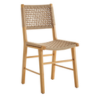 Modway - Ensemble de 2 chaises de salle à manger tressées Tindra - Naturel-Pattes doucement écartées