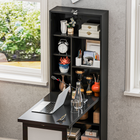 HOMCOM - Bureau d’ordinateur convertible mural rabattable avec tableau blanc - noir-Assemblage requis